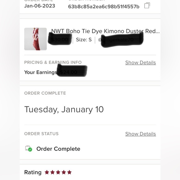 5⭐️!!  NWT Boho Tie Dye Kimono Duster Red/White Small - Picture 12 of 12